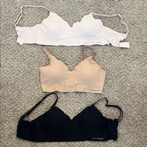 Lucky Brand Women's Bra Trio - Black, Light Pink, Tan